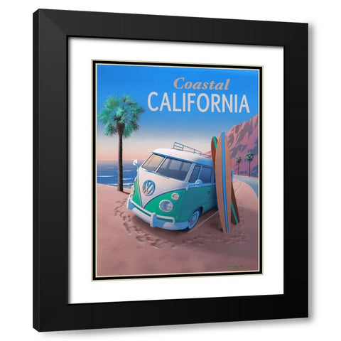 Coastal California with Text Black Modern Wood Framed Art Print with Double Matting by Courtney, Richard