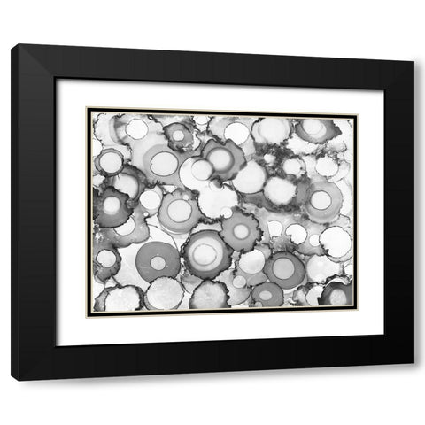 Black Circles Black Modern Wood Framed Art Print with Double Matting by Curinga, Kim