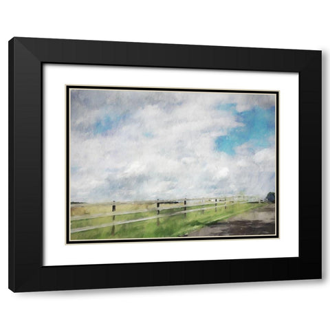 Pasture Fence Black Modern Wood Framed Art Print with Double Matting by Curinga, Kim
