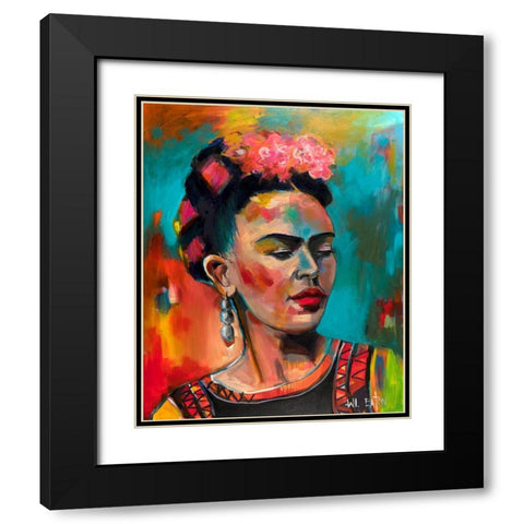 Frida Khalo Black Modern Wood Framed Art Print with Double Matting by Eaton, Winnie