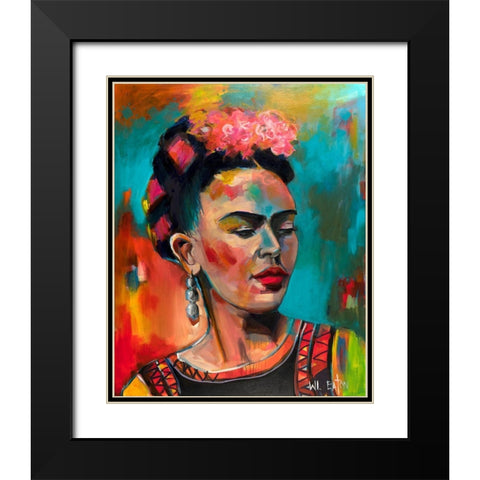Frida Khalo Black Modern Wood Framed Art Print with Double Matting by Eaton, Winnie