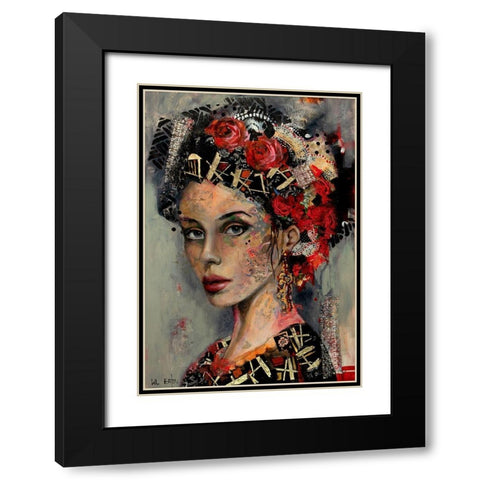 Spanish Lady with Flowers Black Modern Wood Framed Art Print with Double Matting by Eaton, Winnie
