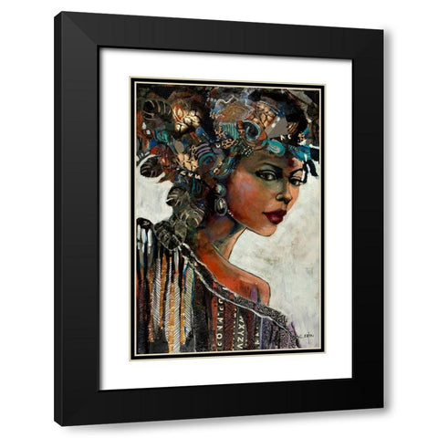 Goldleaf Warrior Black Modern Wood Framed Art Print with Double Matting by Eaton, Winnie