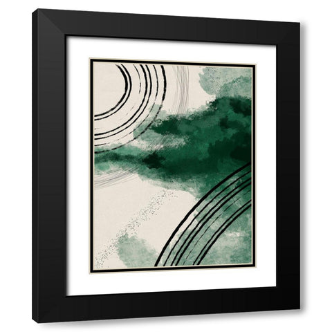 Emerald Dust Black Modern Wood Framed Art Print with Double Matting by Holman, Nicholas