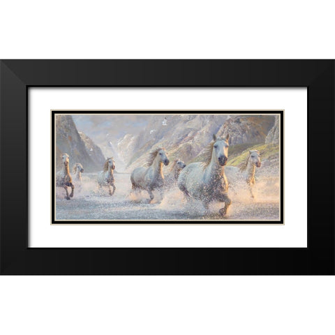 Spirited Splashers Black Modern Wood Framed Art Print with Double Matting by Hunziker, Steve