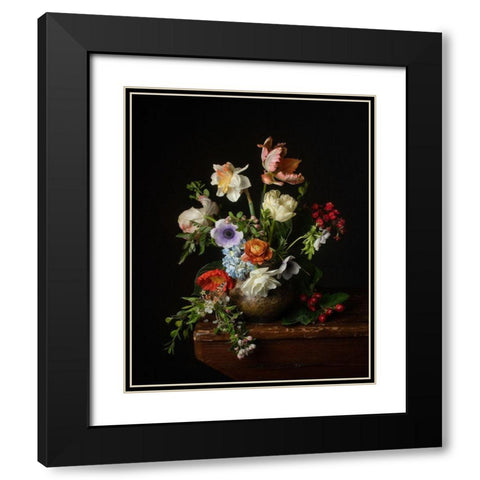 A Bounty of Spring Blooms Black Modern Wood Framed Art Print with Double Matting by Maclean, Leah