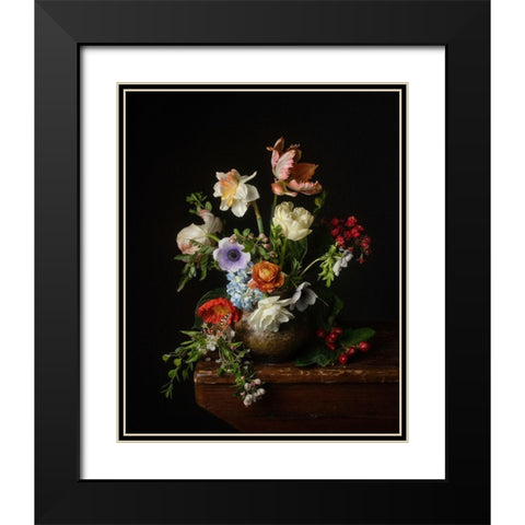 A Bounty of Spring Blooms Black Modern Wood Framed Art Print with Double Matting by Maclean, Leah