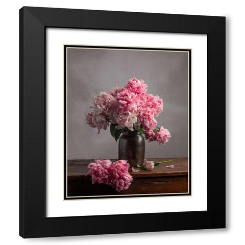 Layers of Pink Black Modern Wood Framed Art Print with Double Matting by Maclean, Leah