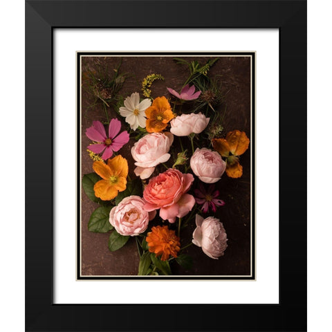 A Pocket Full of Posies Black Modern Wood Framed Art Print with Double Matting by Maclean, Leah