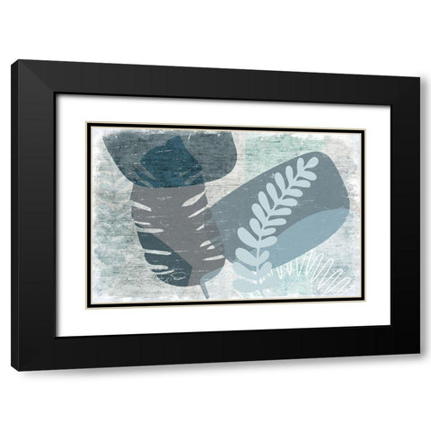 Budding Greenery Black Modern Wood Framed Art Print with Double Matting by Naskrent, Delores