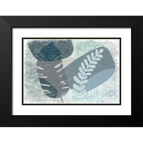 Budding Greenery Black Modern Wood Framed Art Print with Double Matting by Naskrent, Delores