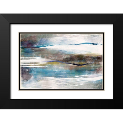 Sea and Sand Black Modern Wood Framed Art Print with Double Matting by Naskrent, Delores