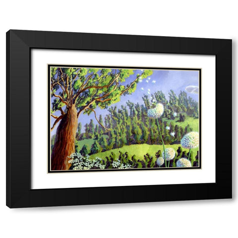 Summer Melody Black Modern Wood Framed Art Print with Double Matting by Wang, John