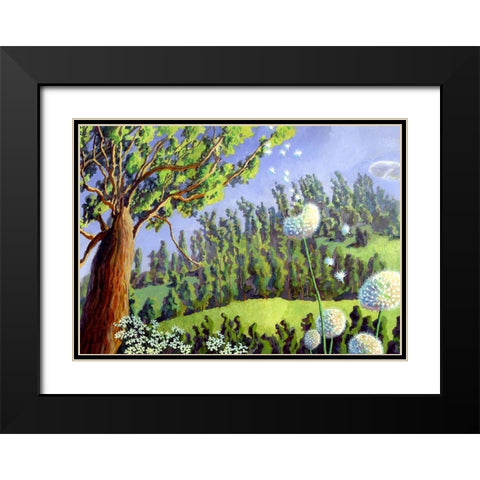 Summer Melody Black Modern Wood Framed Art Print with Double Matting by Wang, John