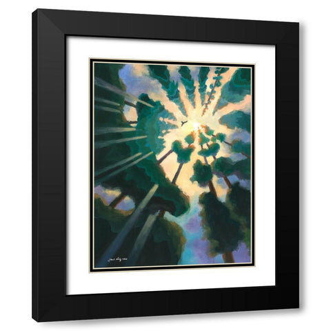 Fantasia of Summer Black Modern Wood Framed Art Print with Double Matting by Wang, John