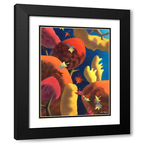 Fantasia of Autumn Black Modern Wood Framed Art Print with Double Matting by Wang, John