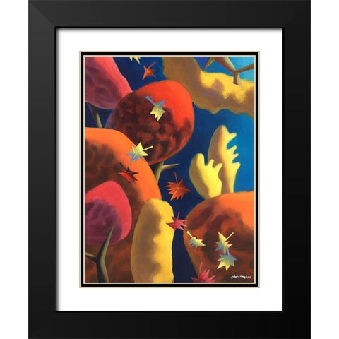 Fantasia of Autumn Black Modern Wood Framed Art Print with Double Matting by Wang, John