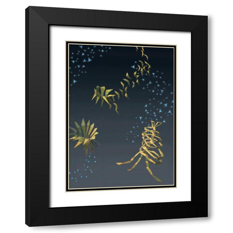 Reviving Tone Poem II Black Modern Wood Framed Art Print with Double Matting by Wang, John