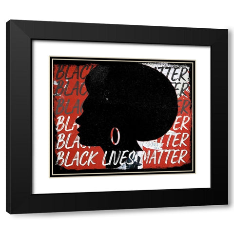 BLM Black Modern Wood Framed Art Print with Double Matting by Smith, Karen