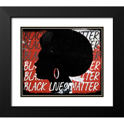 BLM Black Modern Wood Framed Art Print with Double Matting by Smith, Karen