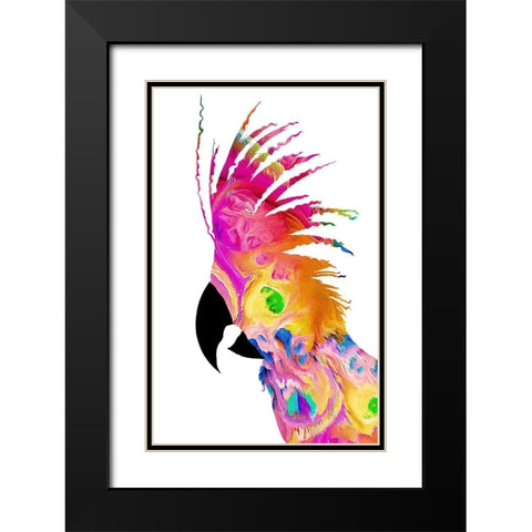 Painted Birdy Black Modern Wood Framed Art Print with Double Matting by Smith, Karen
