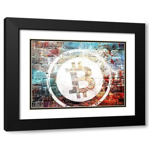 Bitcoin Off the Wall Black Modern Wood Framed Art Print with Double Matting by Smith, Karen