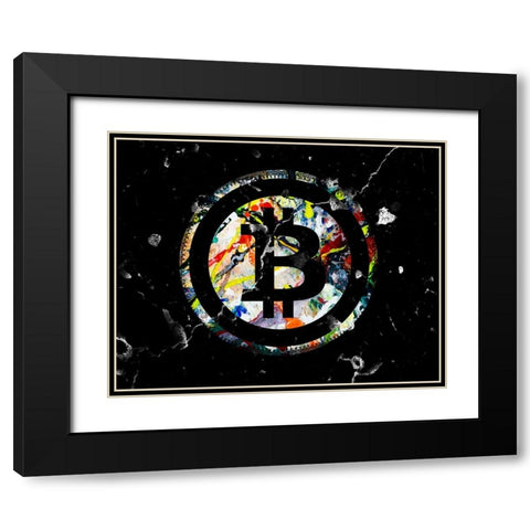 Bitcoin Paint Black Modern Wood Framed Art Print with Double Matting by Smith, Karen