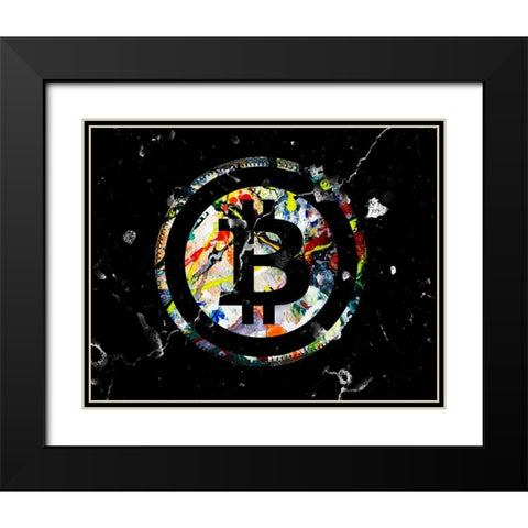 Bitcoin Paint Black Modern Wood Framed Art Print with Double Matting by Smith, Karen
