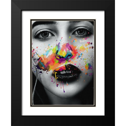 Face Paint Black Modern Wood Framed Art Print with Double Matting by Smith, Karen