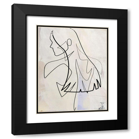 Silhou I Black Modern Wood Framed Art Print with Double Matting by Smith, Karen