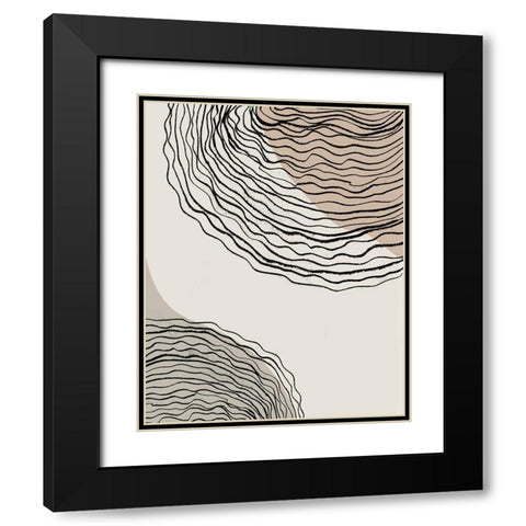 Swirlage I Black Modern Wood Framed Art Print with Double Matting by Smith, Karen