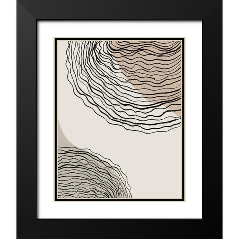 Swirlage I Black Modern Wood Framed Art Print with Double Matting by Smith, Karen