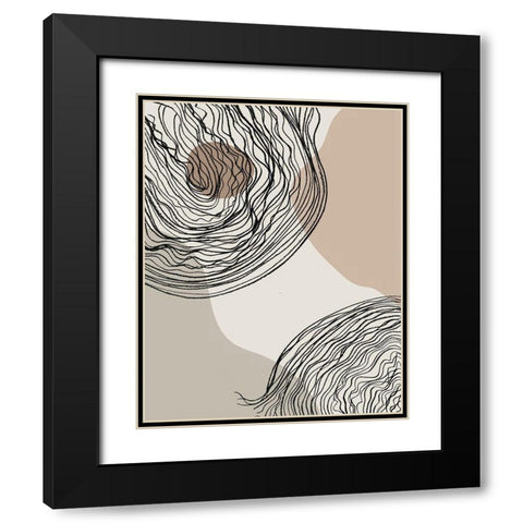 Swirlage II Black Modern Wood Framed Art Print with Double Matting by Smith, Karen