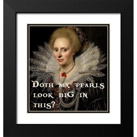 Pearls  Black Modern Wood Framed Art Print with Double Matting by Smith, Karen