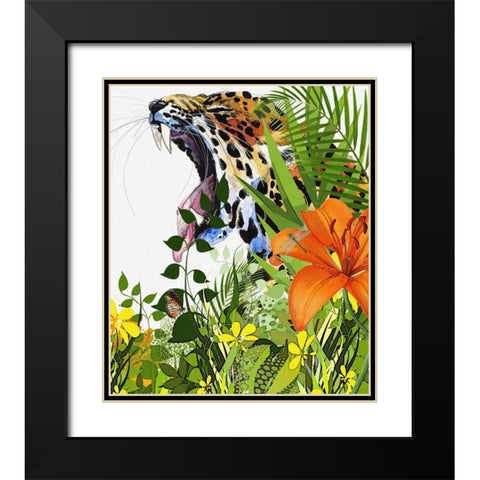 Jungle Moves II Black Modern Wood Framed Art Print with Double Matting by Smith, Karen