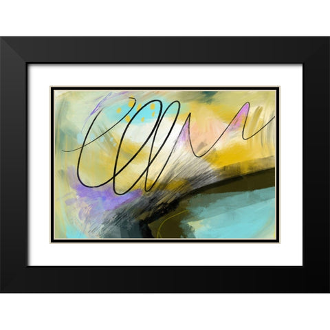 Mumble Black Modern Wood Framed Art Print with Double Matting by Naskrent, Delores