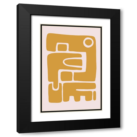 Seventies Vibe II Black Modern Wood Framed Art Print with Double Matting by Haase, Andrea