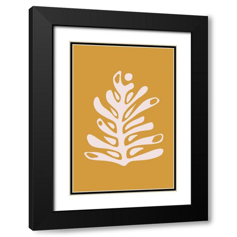 Seventies Leaf I Black Modern Wood Framed Art Print with Double Matting by Haase, Andrea