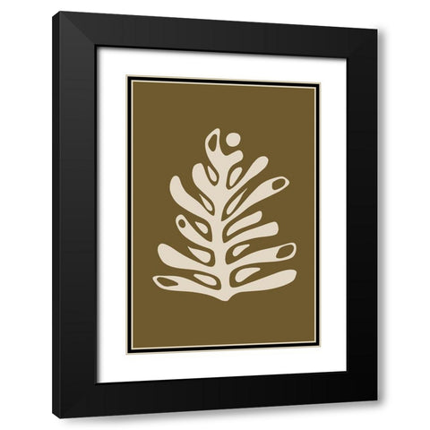 Seventies Leaf III Black Modern Wood Framed Art Print with Double Matting by Haase, Andrea