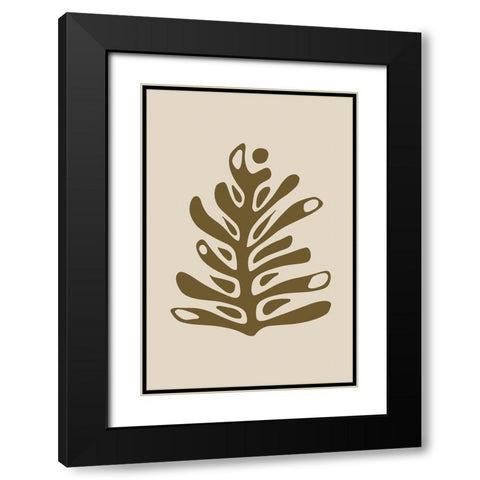 Seventies Leaf IV Black Modern Wood Framed Art Print with Double Matting by Haase, Andrea