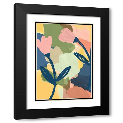 Retro Spring Black Modern Wood Framed Art Print with Double Matting by Haase, Andrea