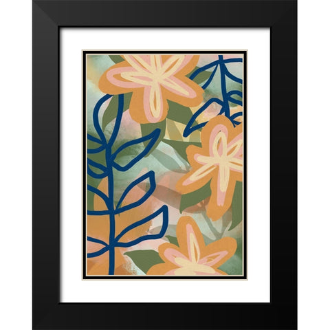 Flower Park Black Modern Wood Framed Art Print with Double Matting by Haase, Andrea