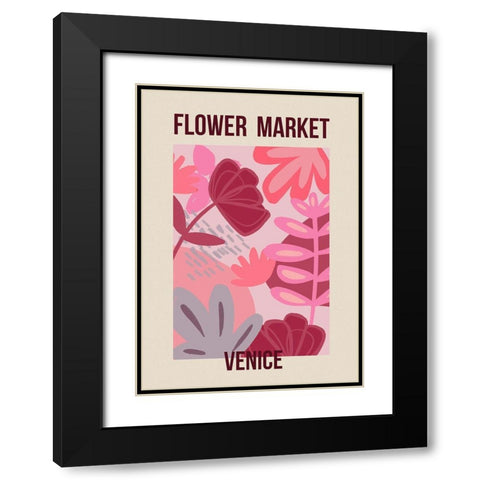 Flower Market Venice Black Modern Wood Framed Art Print with Double Matting by Haase, Andrea