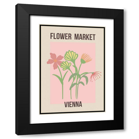 Flower Market Vienna Black Modern Wood Framed Art Print with Double Matting by Haase, Andrea