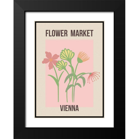 Flower Market Vienna Black Modern Wood Framed Art Print with Double Matting by Haase, Andrea