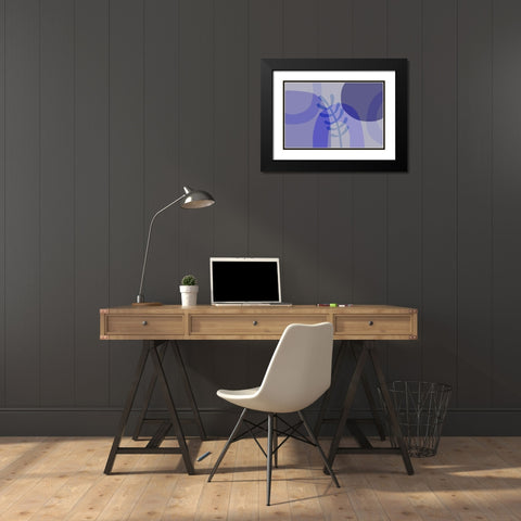 Pretty Periwinkle Black Modern Wood Framed Art Print with Double Matting by Haase, Andrea