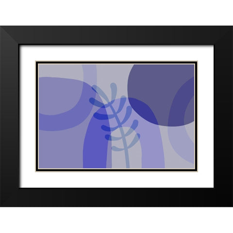 Pretty Periwinkle Black Modern Wood Framed Art Print with Double Matting by Haase, Andrea