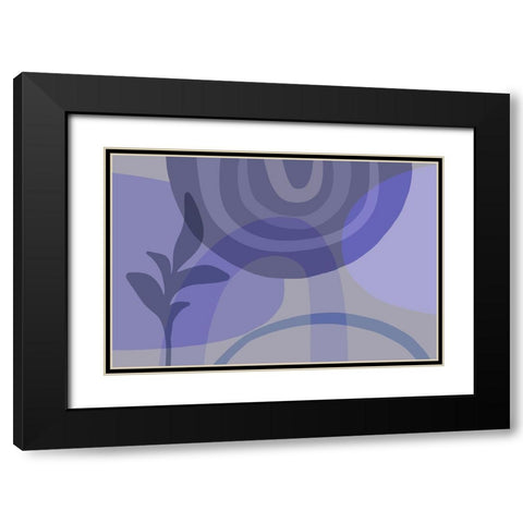 Pure Periwinkle Black Modern Wood Framed Art Print with Double Matting by Haase, Andrea