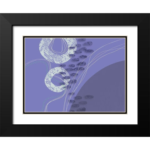 Abstract Traces Black Modern Wood Framed Art Print with Double Matting by Haase, Andrea