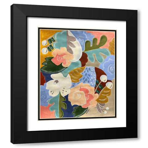 Melange of Flowers Black Modern Wood Framed Art Print with Double Matting by Wojahn, Holly